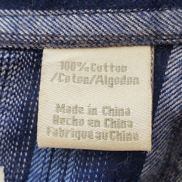 Stetson Western Flannel Dress Size M Green Blue Plaid Long Sleeve Rodeo Festival - Picture 8 of 8